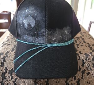 Black Cap with Blue Accents